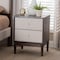 Baxton Studio Nikolai Mid-Century Beige Fabric and Wenge Brown Wood 2-Drawer Nightstand 255-14055-ZORO - alternate 6