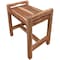 Homeroots 21" X 20" Brown Solid Wood Rectangular Shower Bench 383360 - alternate 1