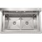 Koolmore 42 in. 18-Gauge 2-Compartment Commercial Sink with Backsplash, Bowl Dimensions 18''x18''x14'' KM-SB181814-N3 - alternate 5