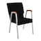 Flash Furniture Black Fabric Stackable Church Chair with Arms XU-DG-60156-BK-GG - alternate 1
