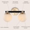 Jonathan Y Modernist Globe 15.25" 2-Light Metal/Frosted Glass Modern Contemporary LED Vanity, Brass Gold/Black JYL3541A - alternate 6