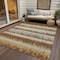Homeroots 5' X 8' Brown Beige And Ivory Striped Washable Indoor Outdoor Area Rug 598365 - alternate 4