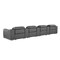 Homeroots 175" Dark Gray Italian Leather Reclining Metal USB Sofa 720414 - alternate 5