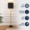 Jonathan Y Joel 63.5" Coastal Bohemian Scallop Shade Rattan/Metal LED Floor Lamp w/ Pull Chain, Black/Brass Gold JYL1153C - alternate 4