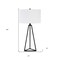 Homeroots 26" Black Metal Table Lamp With White Drum Shade 524281 - alternate 5