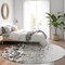 Homeroots 8' Gray Silver And Charcoal Round Abstract Washable Indoor Outdoor Area Rug 582520 - alternate 4
