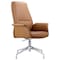 Leisuremod Summit Office Chair in Faux Leather & Aluminum Frame with Adjustable Height & Swivel, Acorn Brown SGO21LBRL - alternate 3