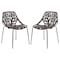 Leisuremod Modern Asbury Dining Chair with Chromed Legs, Taupe, 2PK AC16TP2 - alternate 1