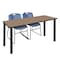 Regency Kee Training Table W/ 2 Zeng Chairs, 72 in W, 24 in L, Noble Oak MT7224NOBPBK44BE - alternate 1