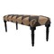 Homeroots 47in Tan And Black Black Leg Checkered Upholstered Bench 483753 - alternate 6