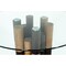 Homeroots 59" Clear And Walnut Rounded Glass And Solid Manufactured Wood Dining Table 487881 - alternate 2