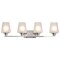 Nuvo Lune, 4 Light Vanity, Brushed Nickel Finish, Etched White Glass 60/8224 - alternate 5