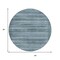 Homeroots 8' Artichoke Green And Blue Round Striped Washable Indoor Outdoor Area Rug 631469 - alternate 3