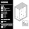 Vigo E-Class 36 in. L x 48 in. W x 82 in. H Frameless Sliding Shower Enclosure Kit in Matte Black VG6053MBCL48WR - alternate 5