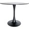 Leisuremod Bristol 5-Piece Modern Dining Set: Round MDF Table & 4 Eiffel Plastic Chairs with Chrome Legs, 5PK BTBL-35BL-CR19TBU4 - alternate 4
