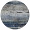 Homeroots 8' Navy Blue Gray And Black Round Abstract Washable Indoor Outdoor Area Rug 605963 - alternate 6