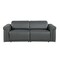 Homeroots 80" Dark Gray Top Grain Leather Reclining Metal USB Sofa 720383 - alternate 1
