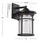 Jonathan Y Campo 10.25" Outdoor Wall Lantern Crackled Glass/Metal Integrated LED Wall Sconce, Black JYL7450A - alternate 5