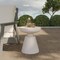 Leisuremod Isle 17 in Round Fiberstone Bowl Side Table, Pedestal Base, Fully Assembled IST17CR - alternate 2
