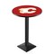 Holland Bar Stool Co 36" Blk Wrinkle Calgary Flames Pub Table, 36" dia. Top L217B3636CalFla - alternate 1