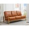 Leisuremod Jefferson Modern Design Leather Sofa with Gold Frame, Cognac Tan JAG77BR-L - alternate 4