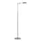 Homeroots 61" Nickel Metal Adjustable Swing Arm Floor Lamp With Gray Shade 526276 - alternate 2