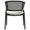 Leisuremod Ervilla Dining Armchair in Black Steel Frame with Black Wicker Back and Beige Seat ECBL-20BL-BG - alternate 6