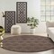 Homeroots 8' Brown Round Geometric Indoor Outdoor Area Rug 572834 - alternate 7