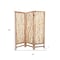Homeroots 69" Brown Wood Folding Three Panel Screen Room Divider 274728 - alternate 4