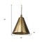 Homeroots Gold Single Metal Dimmable Ceiling Light With Gold Shades 611618 - alternate 3