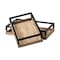 Homeroots Set of Two Brown Wood Indoor Outdoor Tray With Handles 376041 - alternate 1