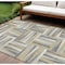 Homeroots 9' X 12' Beige Gray And Ivory Geometric Washable Indoor Outdoor Area Rug 598236 - alternate 1