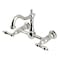 Kingston Brass Two-Handle Wall Mount Bridge Kitchen Faucet, Polished Nickel KS1266AL - alternate 1