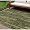 Homeroots 10' X 14' Olive Green And Dark Olive Green Striped Washable Indoor Outdoor Area Rug 608963 - alternate 1
