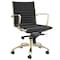 Homeroots Black and Gold Steel and Faux Leather Adjustable Swivel Rolling Conference Office Chair 544963 - alternate 7