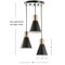 Jonathan Y Apollo 15" 3-Light Metal Cluster LED Pendant, Black/Brass Gold JYL6133A - alternate 5