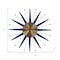 Homeroots 27" Blue And Gold Metal Silent Analog Starburst Wall Clock 626371 - alternate 3