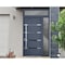 Vdomdoors Steel Door Deux 1105 Gray Graphite Sidelight and Transom Window Stainless Inserts Single Modern Pai DEUX1105EXD-GRE-W36+16xH80+16-RH-O - alternate 4