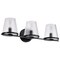Nuvo Valentine, 3 Light Vanity, Black Finish, Hammered Glass 60/8253 - alternate 4