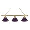 Holland Bar Stool Co Purple 3 Shade Billiard Light, Brass Fixture BL3BRPurp - alternate 1
