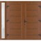 Vdomdoors Front Exterior Prehung Metal-Plastic Double Doors / MANUX 8111 Walnut / Sidelite Exterior Window / MANUX8111DEXD-WLN-LH-W72+16xH80 - alternate 1