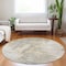 Homeroots 8' Ivory And Beige Round Abstract Washable Indoor Outdoor Area Rug 609204 - alternate 6