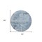 Homeroots 8' Denim Blue And Silver Round Abstract Washable Indoor Outdoor Area Rug 602697 - alternate 4