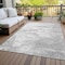 Homeroots 3' X 5' Silver Gray And Ivory Abstract Washable Indoor Outdoor Area Rug 582224 - alternate 3