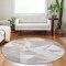 Homeroots 8' Blush Ivory And Gray Round Geometric Washable Indoor Outdoor Area Rug 616690 - alternate 6