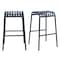 Homeroots Set of Two 30" Dark Blue Steel Backless Bar Height Bar Chairs, 2PK 654243 - alternate 5