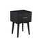 Homeroots 18" Black Mid Century Mod Wood End Table With Drawer 524165 - alternate 1