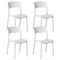Fabulaxe Modern Plastic Outdoor Dining Chair with Open Curved Back, White Set of 4 QI004227.WT.4 - alternate 7