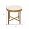 Homeroots 20" Ivory and Brass Marble and Iron Round Cross Legs End Table 571198 - alternate 5