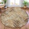 Homeroots 8' Brown And Ivory Round Geometric Washable Indoor Outdoor Area Rug 631995 - alternate 7